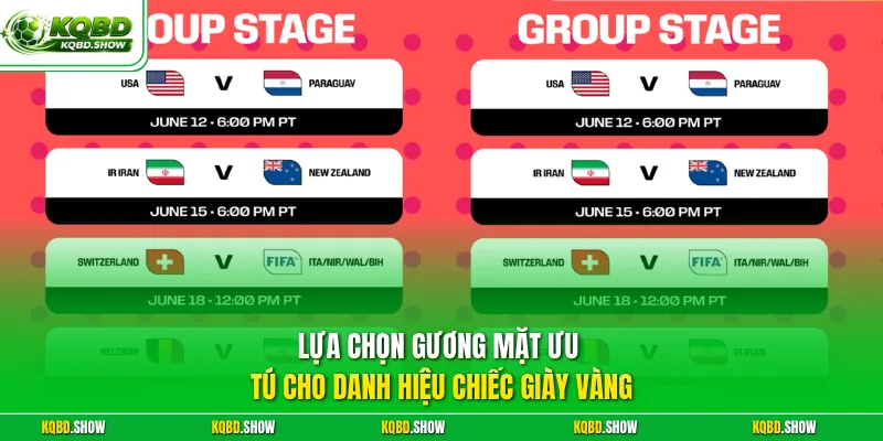 Lựa chọn gương mặt ưu tú cho danh hiệu chiếc giày vàng